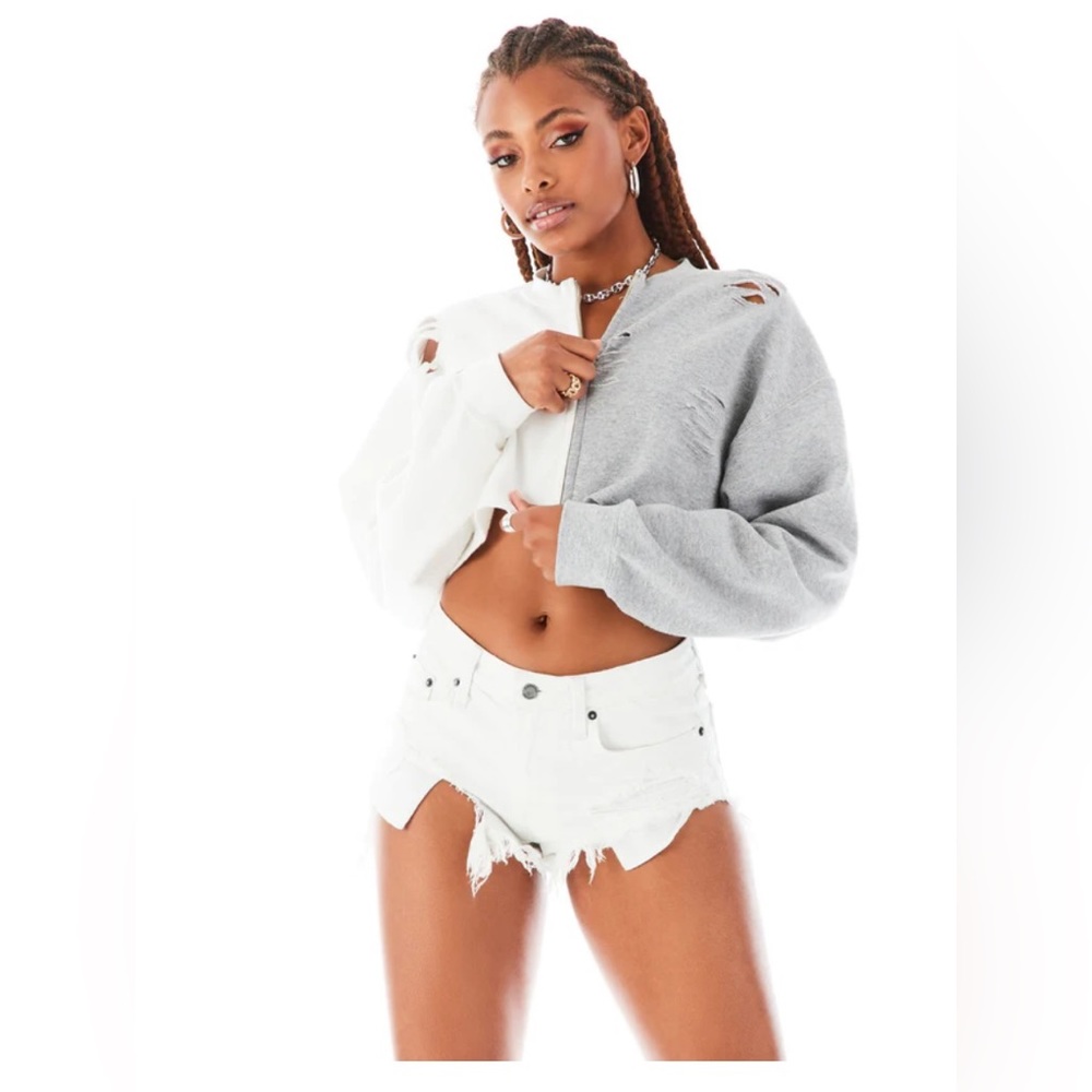 Carmar Cropped Zip Up Sweatshirt